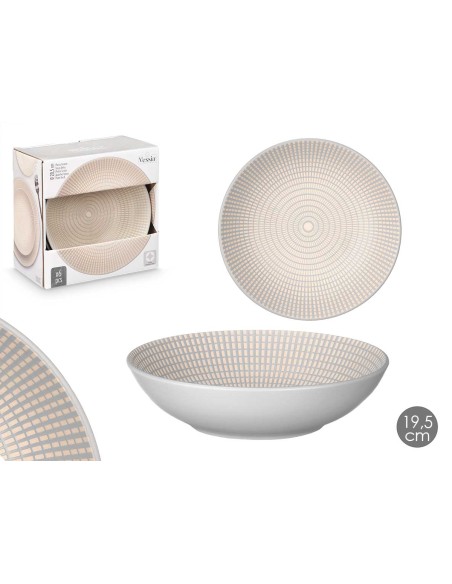 PLATO HONDO 20,5 CM GRABADO GRIS