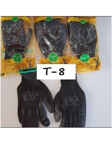 GUANTE T8 POLI NEGRO