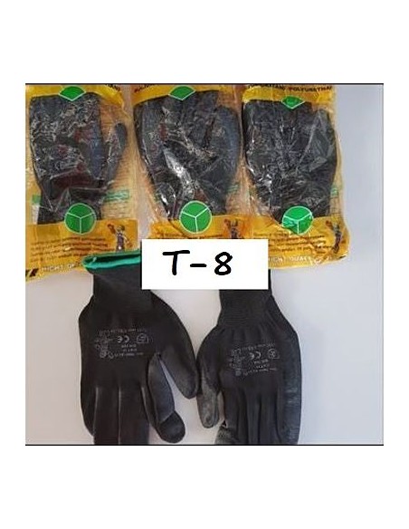 GUANTE T8 POLI NEGRO
