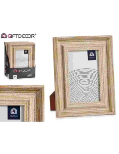 PORTAFOTOS EFECTO MADERA ORO 10X15CM