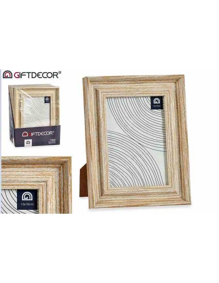 PORTAFOTOS EFECTO MADERA ORO 20X25CM