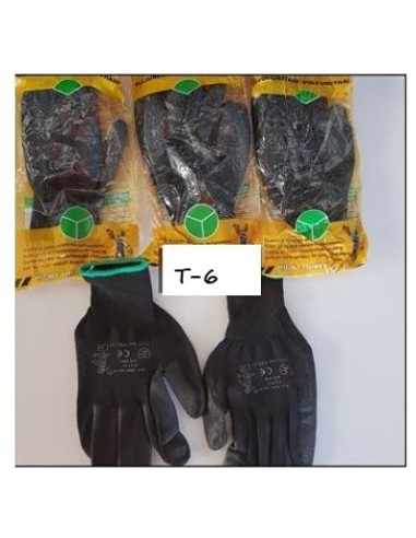 GUANTE T6 POLI NEGRO