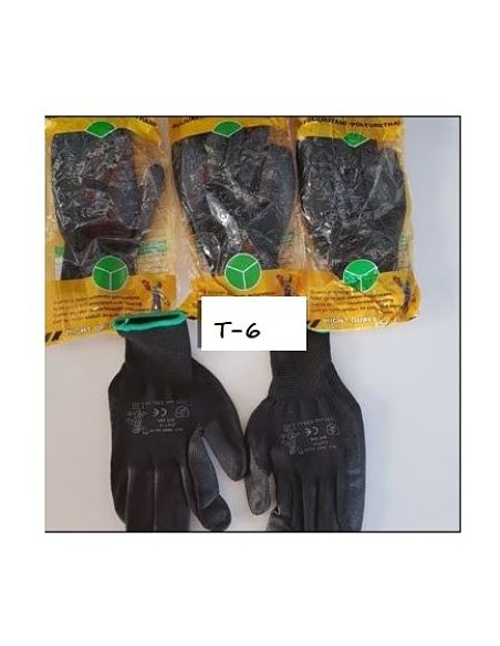 GUANTE T6 POLI NEGRO