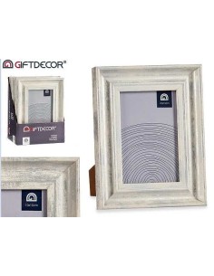 PORTAFOTOS EFECTO MADERA PLATA 20X25CM