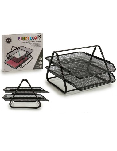 BANDEJA METAL NEGRA REJILLA 2 BALDAS