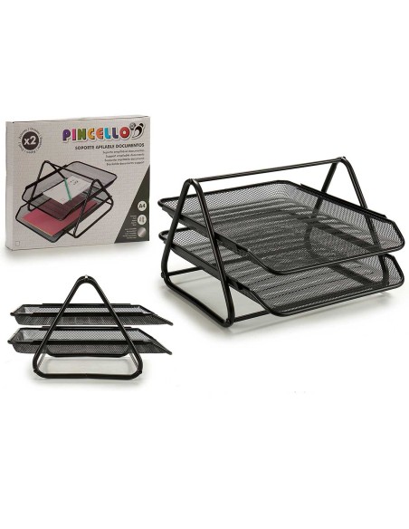 BANDEJA METAL NEGRA REJILLA 2 BALDAS