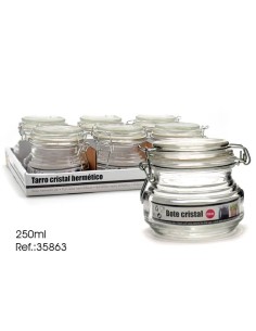 BOTE 250ML CRISTAL HERMETICO MED  TRANS