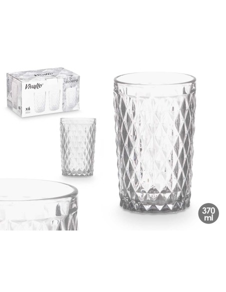 VASO DIAMANTE TRANSPARENTE 370 ML