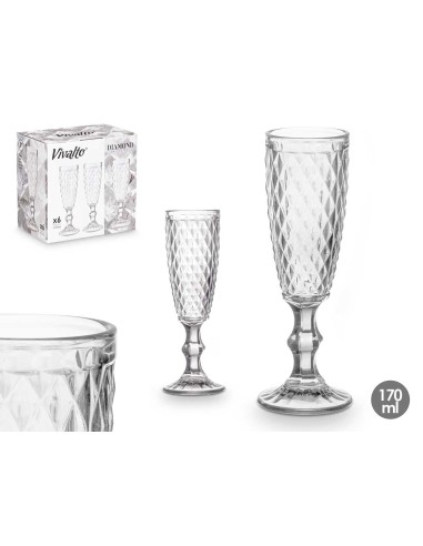 COPA CAVA DIAMANTE TRANSPARENTE 170 ML