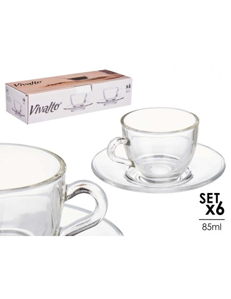 VASO 85ML VIDRIO CAFE CON PLATO