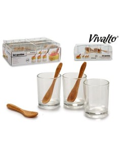 VASO CRISTAL 3UND CON CUCHARAS BAMBU