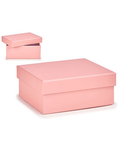 CAJA CARTON ROSA PASTEL PEQUEÑA