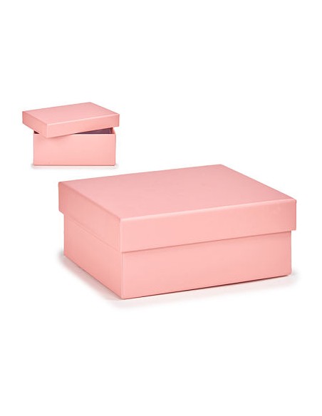 CAJA CARTON ROSA PASTEL PEQUEÑA