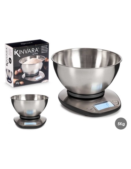 BASCULA DIGITAL 5KG ACERO CON CUENCO