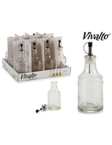 ACEITERA 200ML TRANSPARENTE TAPON METAL