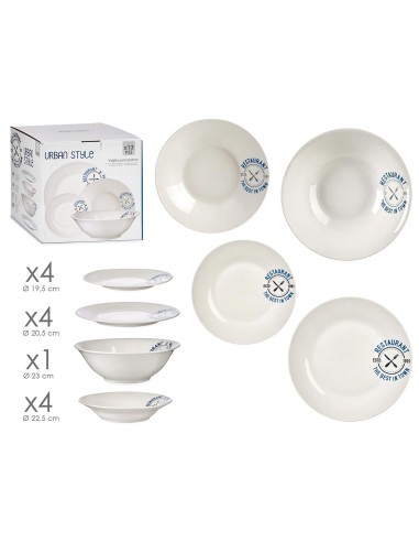 VAJILLA PORCELANA 13 PZS RESTAURANT