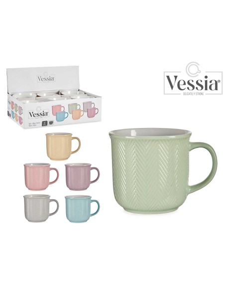 TAZA 460ML DESAYUNO XL RELIEVE ESPIGA SURT6 COL P