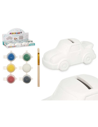 HUCHA PINTAR COCHE 6 COLORES PINCEL