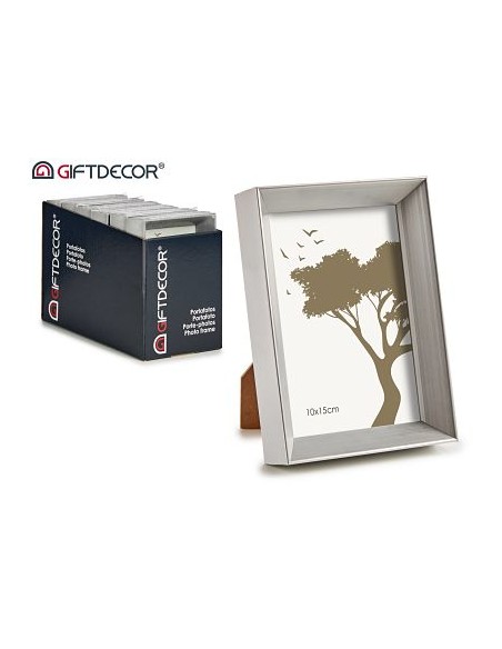 PORTAFOTO PLASTICO MOLDURA PLATA 10X15CM