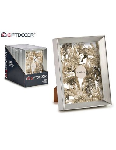 PORTAFOTO PLASTICO MOLDURA PLATA 13X18CM