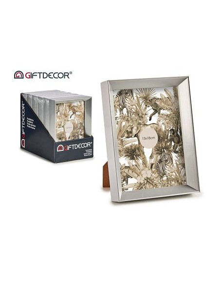 PORTAFOTO PLASTICO MOLDURA PLATA 13X18CM