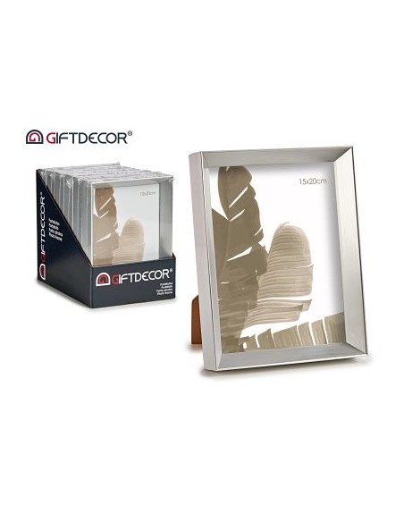 PORTAFOTO PLASTICO MOLDURA PLATA 15X20CM