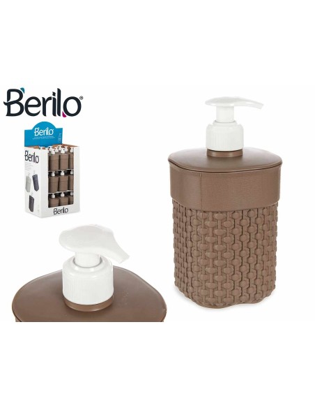 DOSIFICADOR PLASTICO BAÑO 580ML MARRON