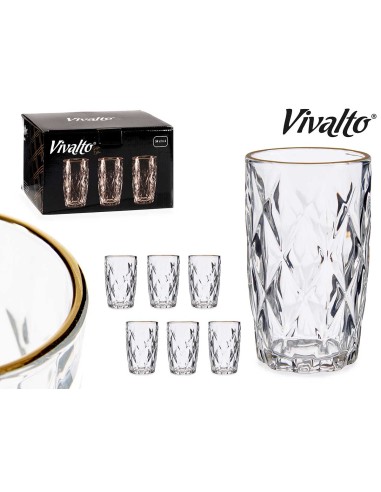 VASO AGUA 340ML DIAMANTE FILO ORO