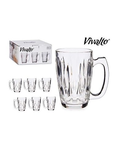 VASO 340ML 6UND JARRA VIDRIO  DISEÑO ABSTRATO