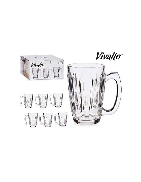 VASO 340ML 6UND JARRA VIDRIO  DISEÑO ABSTRATO