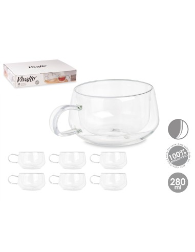 TAZA 280ML BOROSILICATO TE DOBLE
