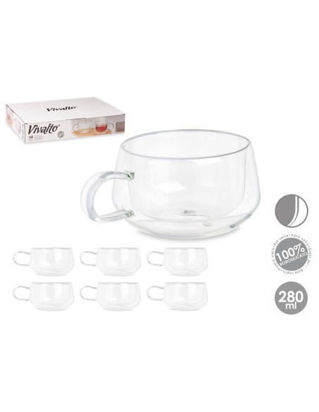 TAZA 280ML BOROSILICATO TE DOBLE