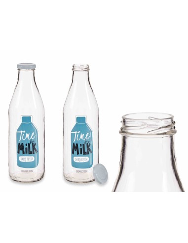 BOTELLA 1L LECHE CRISTAL TIME FOR MILK