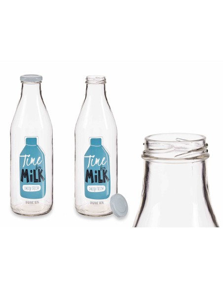 BOTELLA 1L LECHE CRISTAL TIME FOR MILK