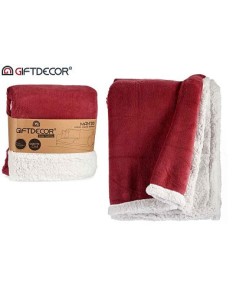 MANTA CORAL Y SHERPA 130X170CM ROSA FUERTE