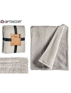 MANTA CORAL 125X150CM GRIS CLARO