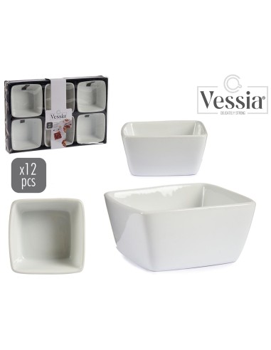 SET 6 BOLS CUADRADOS BLANCOS 200ML