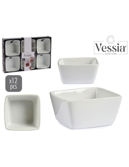 SET 6 BOLS CUADRADOS BLANCOS 200ML