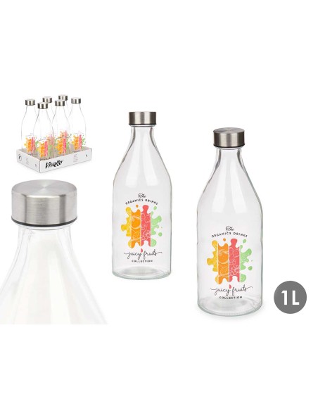 BOTELLA 1L TAPON ACERO DISEÑO ZUMO