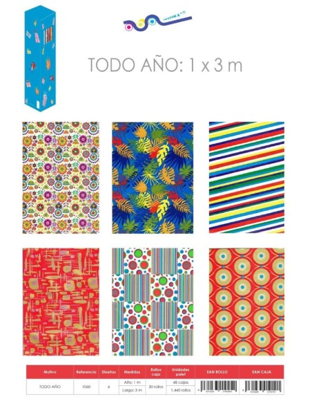 30 ROLLITOS PAPEL TODO 1X3