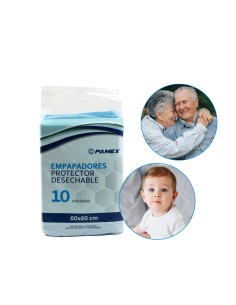 EMPAPADORES PROTECTOR DESECHABLE 60X60CM 10 UNID