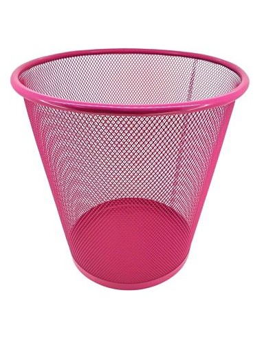 PAPELERA REJILLA METALICA ROSA