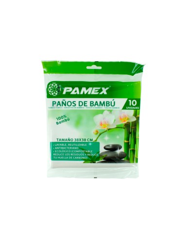 PAÑOS DE BAMBU LAVABLES 38X38 SET 10