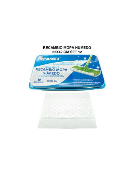 RECAMBIO MOPA HUMEDO 22X42 CM SET 12