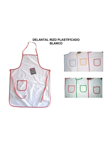 DELANTAL RIZO PLASTIFICADO BLANCO