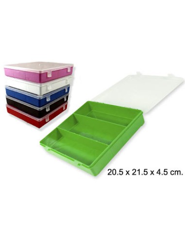 CAJA HERRAMIENTAS 20.5X21.5X4.5CM 3 COMPARTIMIENTOS