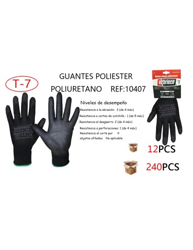GUANTE T7 POLIURETANO NEGRO