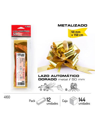 LAZO AUTOMATICO - ORO METALIZADO 30 MM.