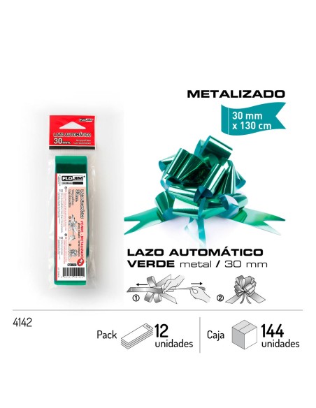 LAZO AUTOMATICO - VERDE METALIZADO 30 MM.