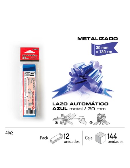 LAZO AUTOMATICO - AZUL METALIZADO 30 MM.